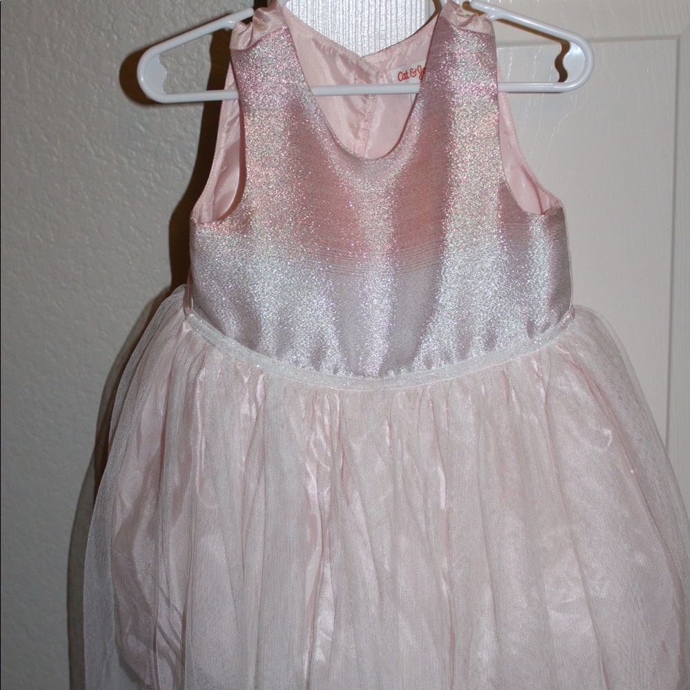 Pink and White Ombré Glitter Tutu Dress